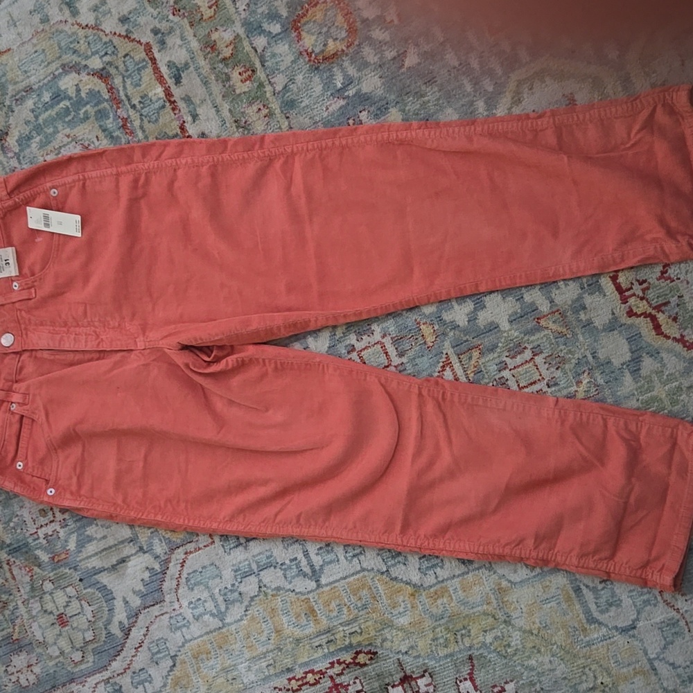AMO Chloe Crop Pink/Rose Corduroy Jeans Anthropologie - 31
